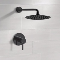 Matte Black Rain Shower Faucet Set, Rain Shower Head, Shower Faucet